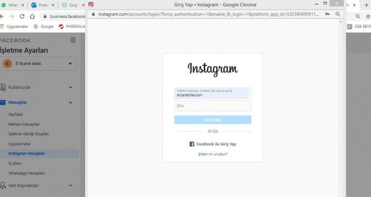 instagram giriş