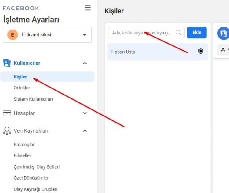 kişileri ekleme